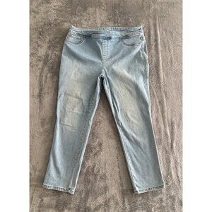 Chico's Perfect Stretch Girlfriend Slim Leg Ankle Jeans Women's Sz 2 Pull-on 35"